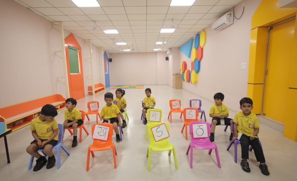 Spacious activity hall for learnig, indoor games and events at Crayons Montessori Play School Ranchi