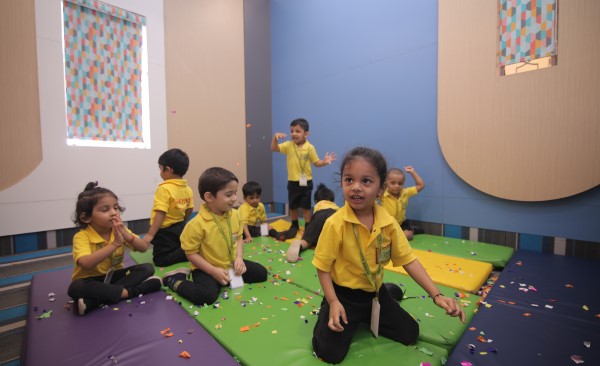 Bright and colorful classrooms creating a cheerful learning environment at Crayons Montessori Play School Ranchi