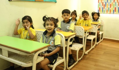 Colorful and cheerful classrooms where kids enjoy learning at Crayons Montessori Play School Ranchi
